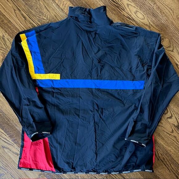 Adidas Windbreaker Retro Style Track Jacket Mens 2XL Color Block Zip Up Trefoil - Picture 2 of 11